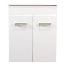 Meuble Salle de Bain Smart Suspendu 60cm 2 Portes Finitions Blanc