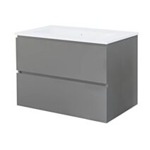 Meuble salle de bain Trendy 2 tiroirs 81,5x46,5x68cm gris mat