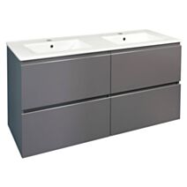 Meuble salle de bain Trendy 4 tiroirs 121,5x46,5x68cm gris mat