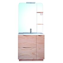 Meuble salle de bain Palermo 80 bois avec miroir éclairant