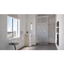 Meuble à Poser Nova Version Droit Blanc Mélaminé Livré en Kit + Miroir