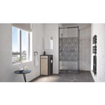 Meuble à Poser Nova Version Droit Noir Mélaminé Livré en Kit + Miroir