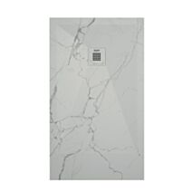 Receveur de douche à poser Nola 3 80x120x3cm Résine Marbre Blanc - ONDEE