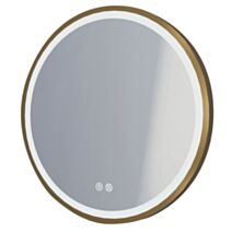 Miroir salle de bain éclairant Alexine Ø80cm contour or brossé - ONDEE