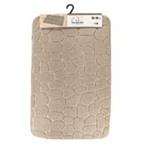 Tapis mémoire de forme galet 50 x 80 cm taupe
