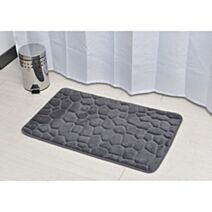 Tapis mémoire de forme galet 50 x 80 cm gris foncé