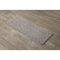 Tapis mémoire de forme galet 45 x 120 cm taupe - TENDANCE