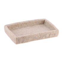 Porte-savon rectangulaire effet pierre polyrésine naturel - TENDANCE