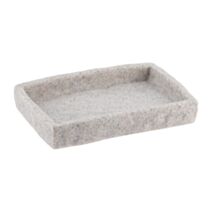 Porte-savon rectangulaire effet pierre polyrésine gris - TENDANCE