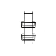 Serviteur paroi de douche métal 2 paniers + 2 crochets noir mat - TENDANCE