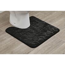 Tapis contour WC mémoire de forme galet 45 x 50 cm noir - TENDANCE