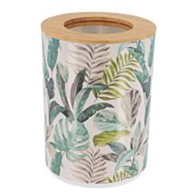 Poubelle PP couvercle bambou 5L Jardin d'hiver - TENDANCE