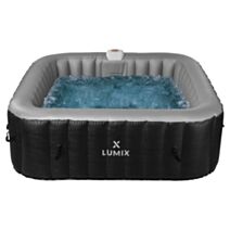 Spa 4 places Fidji 1,54x1,54x0,66cm Gris/Noir - X-LUMIX