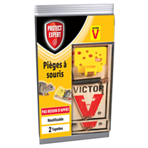 2 Tapettes à souris bois préappaté - PROTECT EXPERT