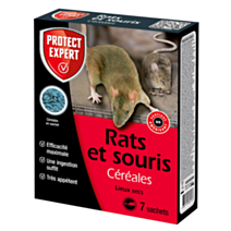 Traitement anti-nuisible céréales rats&souris 140gr - PROTECT EXPERT