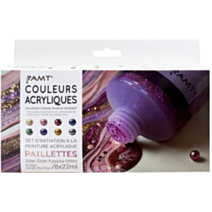 Set d'initiation peinture acrylique paillettée 8 x 22  mL - AMT