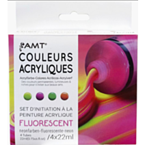 Set d'initiation peinture acrylique fluo 4 x 22  mL - AMT