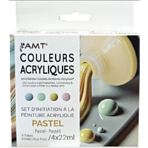 Set d'initiation peinture acrylique pastel 4 x 22  mL - AMT