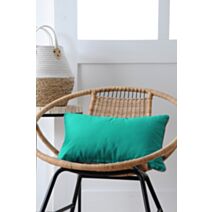 Coussin Duo en coton 30 x 50 cm émeraude et perle