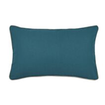 Coussin Duo en coton 30 x 50 cm pétrole et lin