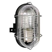 Hublot ovale Kaffa noir IP44 sans lampe 60W max E27 L.90xH.170mm