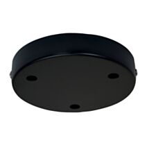 Plafonnier métal rond noir 3 câbles Ø120mm - TIBELEC