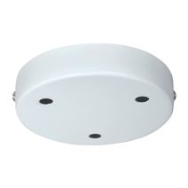 Plafonnier métal rond blanc 3 câbles Ø120mm - TIBELEC