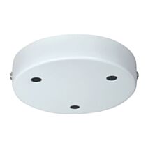 Plafonnier métal rond blanc 3 câbles Ø120mm - TIBELEC