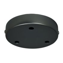 Plafonnier métal rond finition titane 3 câbles Ø120mm - TIBELEC