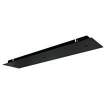 Plafonnier métal rectangulaire noir 3 câbles 120x550mm - TIBELEC