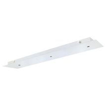 Plafonnier métal rectangulaire blanc 3 câbles 120x550mm - TIBELEC