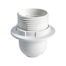 Douille E27 plastique PET 30% recyclé blanche avec bague - TIBELEC