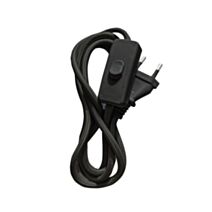 Kit précablé fil tissu rond 2x0,75mm² 1,5m noir - TIBELEC