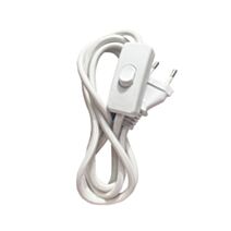 Kit précâblé fil tissu rond blanc 2x0,75mm² 1,5m blanc - TIBELEC