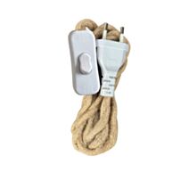 Kit précâblé tissu torsadé 1,5m corde 2 fils avec inter et fiche - TIBELEC
