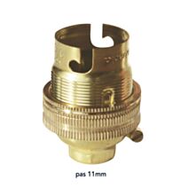 Douille laiton B22 femelle pas de 11mm avec bague - TIBELEC