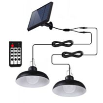 Double suspensions solaires Waren LED abat-jour métal noir blanc froid Ø18cm