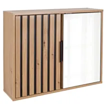 Meuble haut Karma 15x15x46cm bois clair miroir