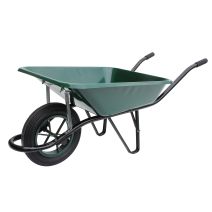 Brouette maçon 100l verte roue increvable
