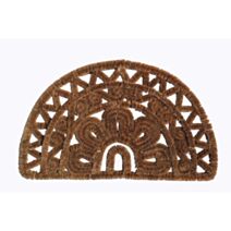 Tapis grattant coco/métal demi-lune - 75 x 45