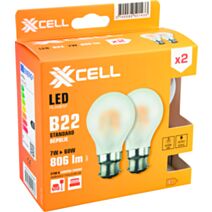 Ampoule LED A60 dépolie B22 7W 2700K 806lm x2 - XXCELL