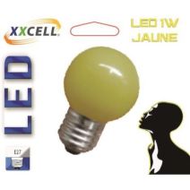Ampoule LED sphère E27 1W jaune