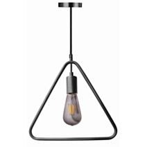 Luminaire à suspendre métal triangle noir e27+st64 smokey