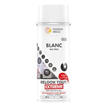Peinture aérosol multi-supports blanc satin 0,4L extérieur - MAISON DECO