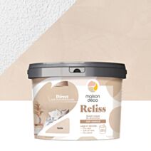Enduit coloré rénovation mat nuancé Reliss sable 15 kg - MAISON DECO