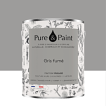 Peinture Multi-Supports Velours Gris Fume 2,5L - PURE & PAINT