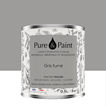 Peinture Multi-Supports Velours Gris Fume 0,5L - PURE & PAINT