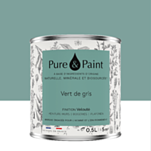 Peinture Multi-Supports Velours Vert De Gris 0,5L - PURE & PAINT