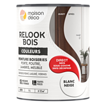 Peinture Relook Bois Blanc neige 1L - MAISON DECO