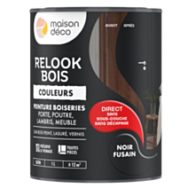 Peinture Relook Bois Noir fusain 1L - MAISON DECO